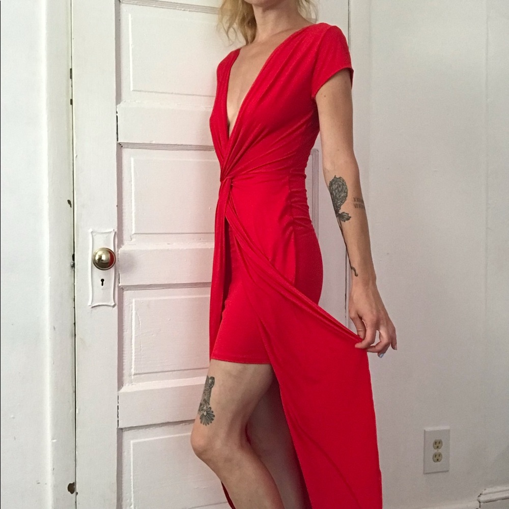Red Fly-away Dress